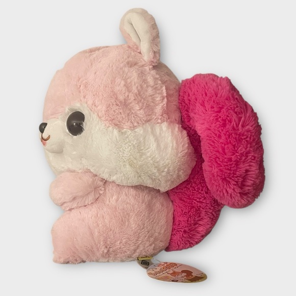 Amuse Fusappo Squirrel Plush Animal Plushie Fuzzy Tail Pink Fluffy New GS1116 - Picture 3 of 8